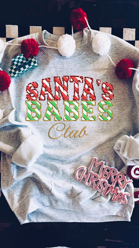 Santa’s Babes Club • faux embroidery