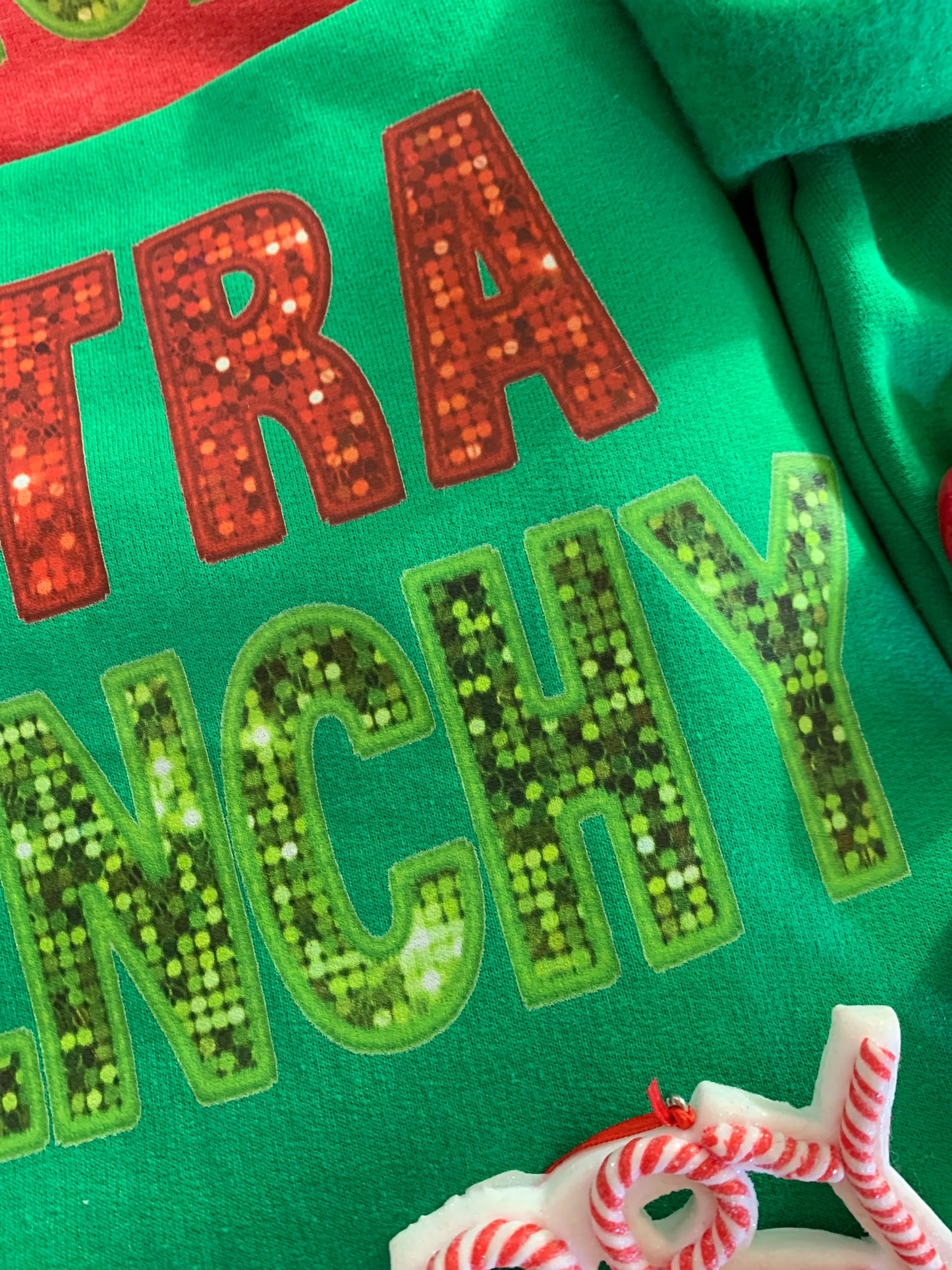 Extra Grinchy 💚Red & Green ❤️Faux Embroidery & Sequins