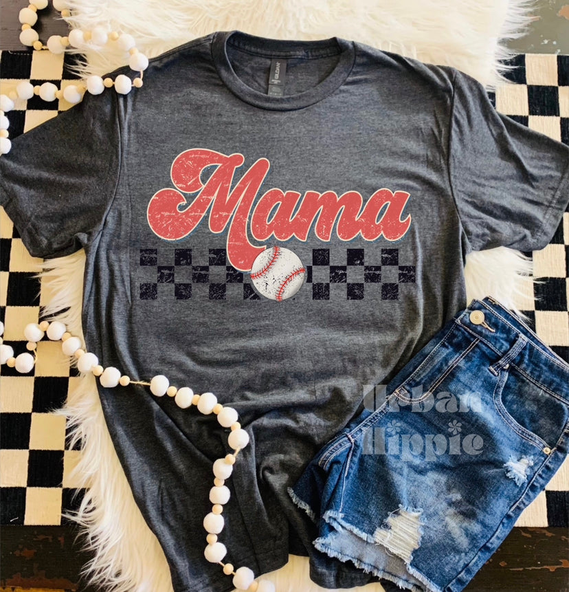 RED- Mama baseball Dtf print