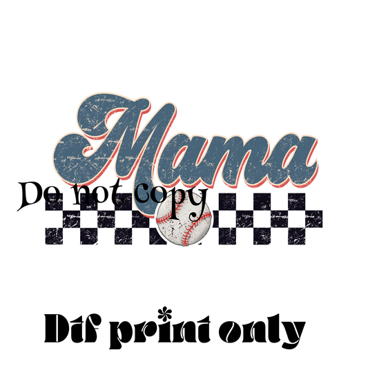 Mama baseball Dtf print