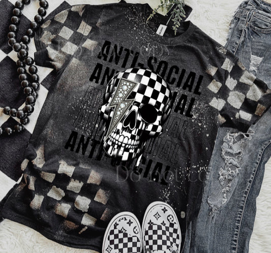 ANTISOCIAL🖤💀bleached tee - or sweater 💀