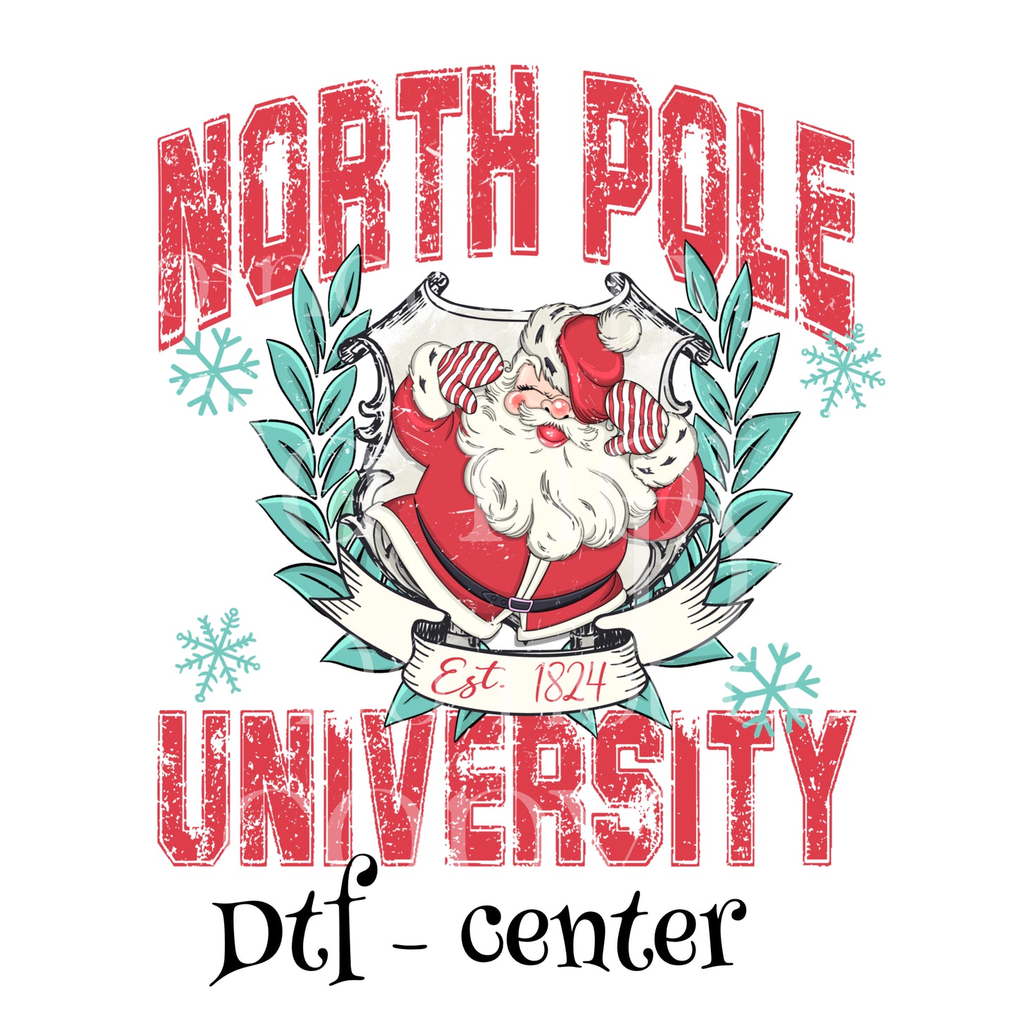 North Pole University Dtf print