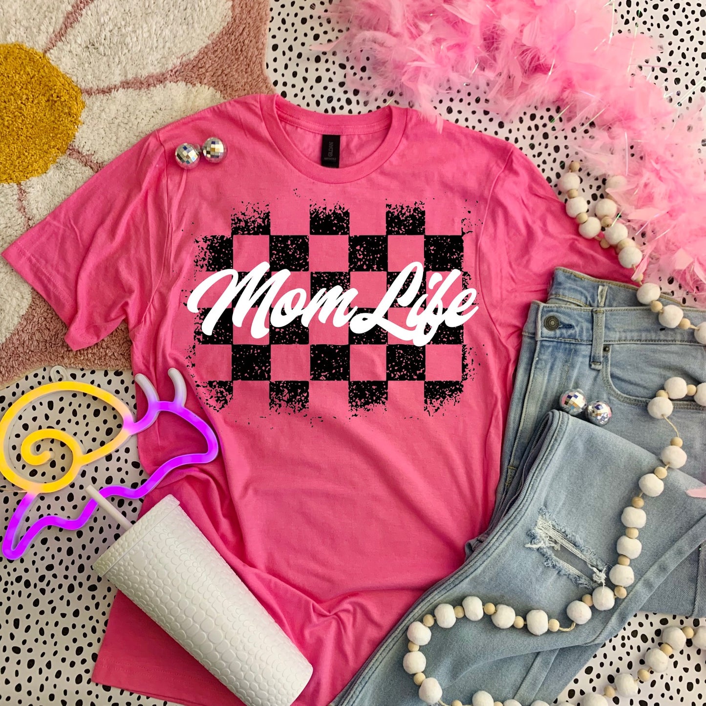 Mama Life Checkered $10 Dollar Tee