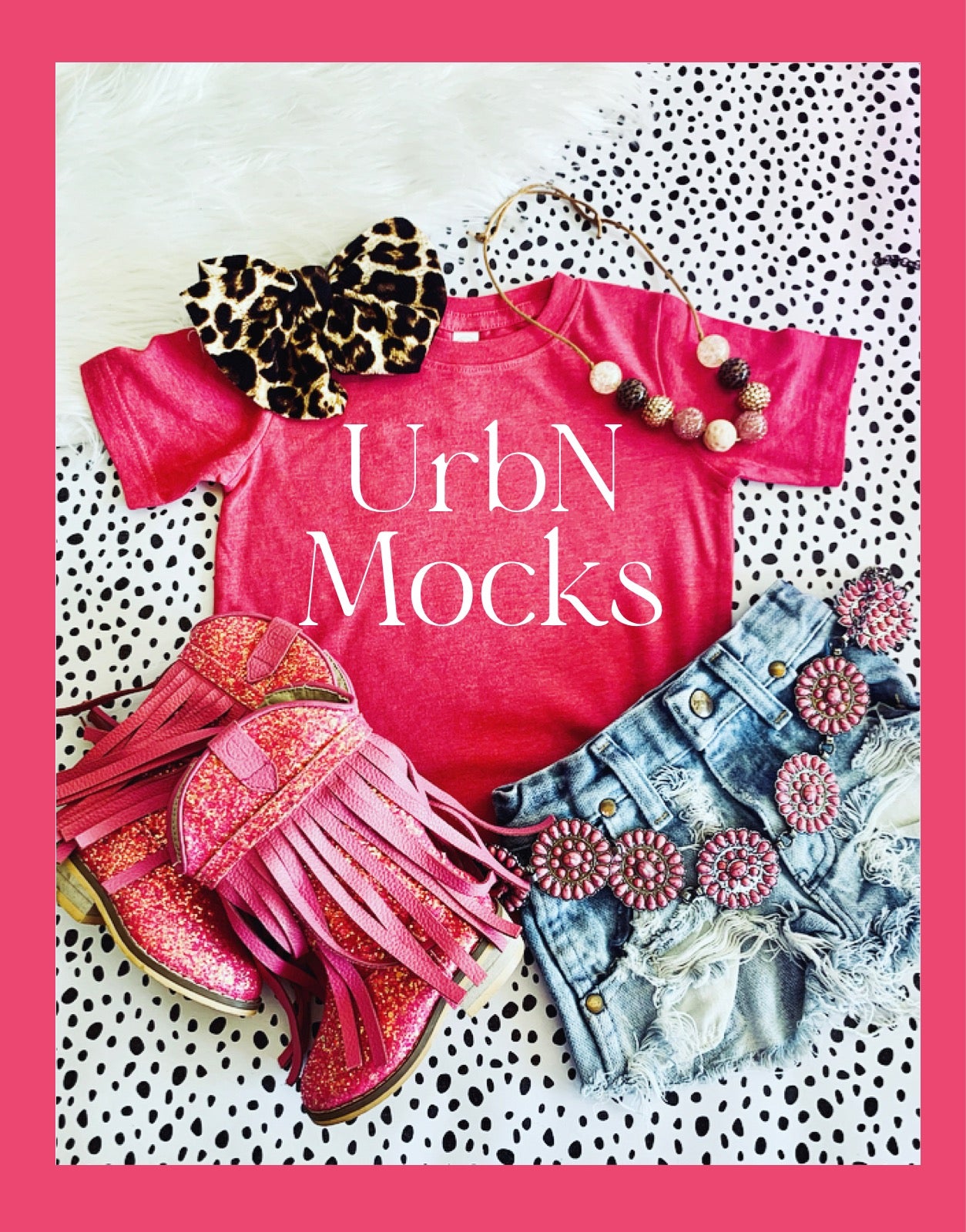 Youth vintage Hot Pink Rabbit Skins T-shirt mock-up