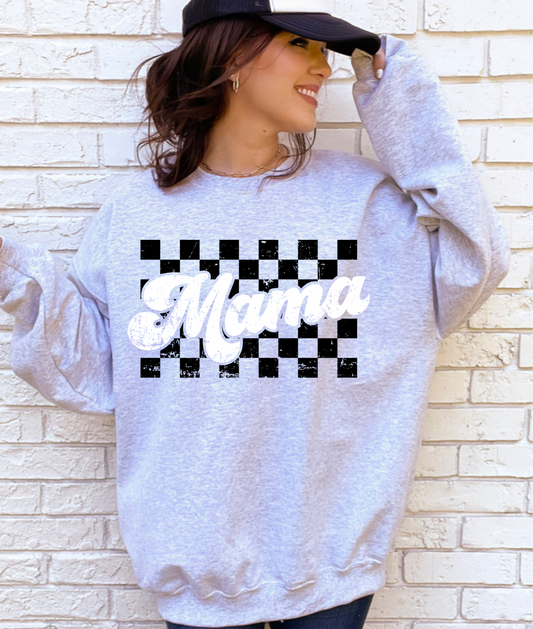 Mama Retro check sweater 🖤