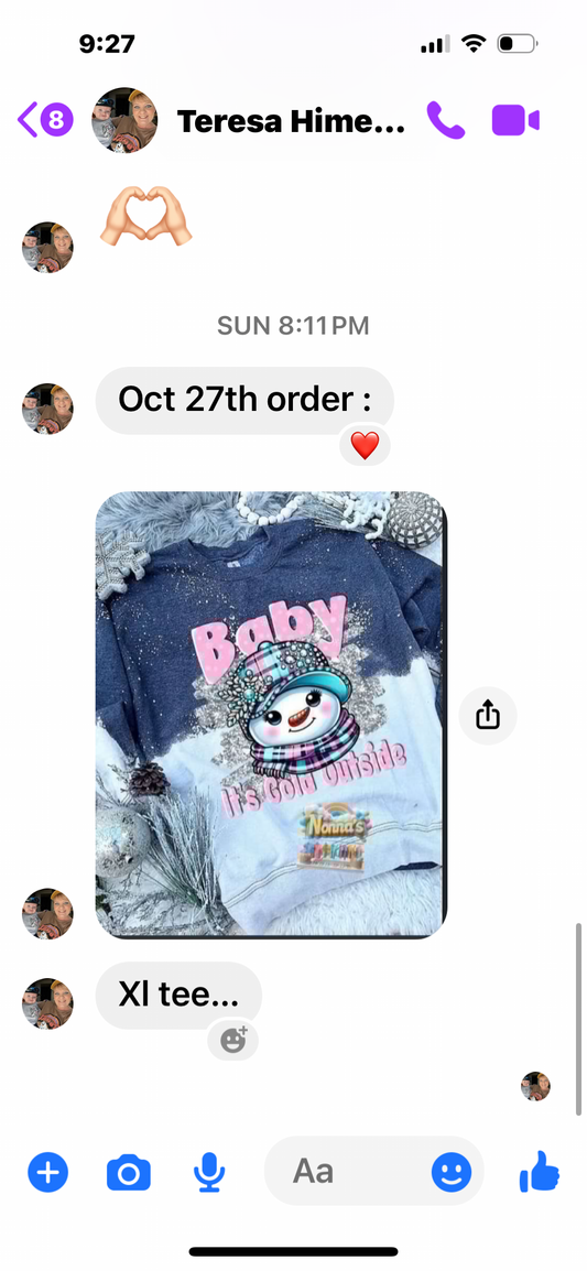 Teresa’s order xl Tee