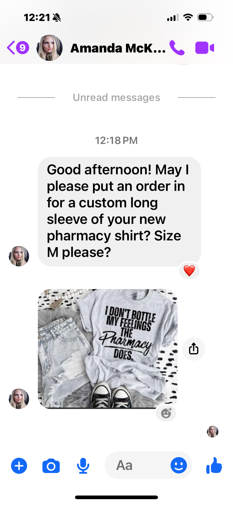 Amanda’s long sleeve custom