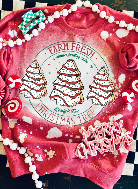 Farm Fresh Christmas Trees Bleached sweater