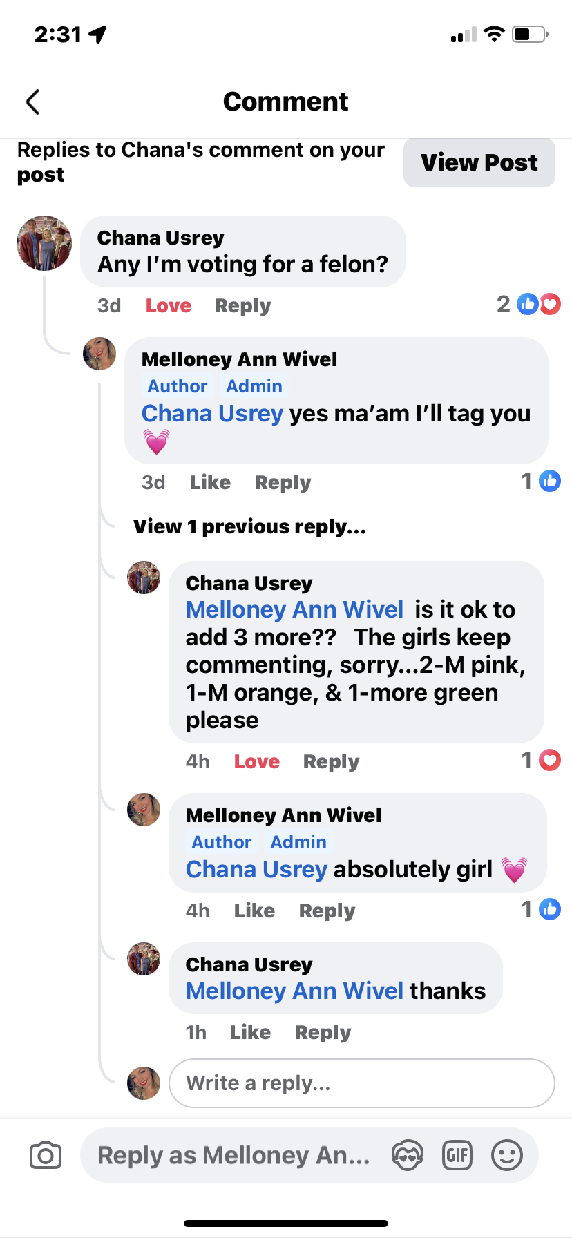 Chana’s felon add ons med - 2 pink 1 orange 1 green