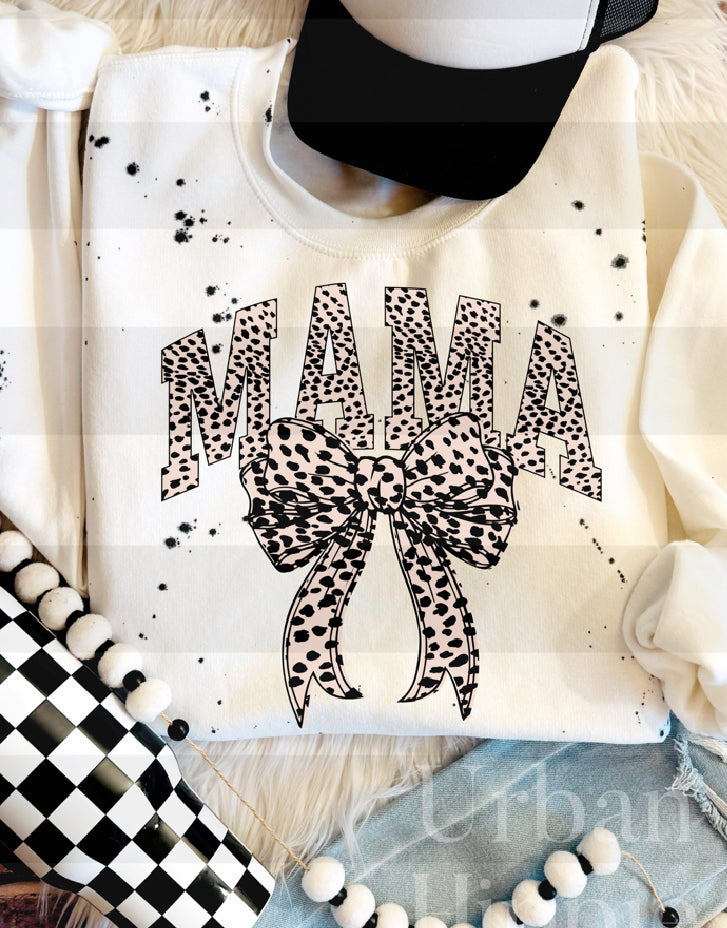 Mama Dalmation Bow Crewneck