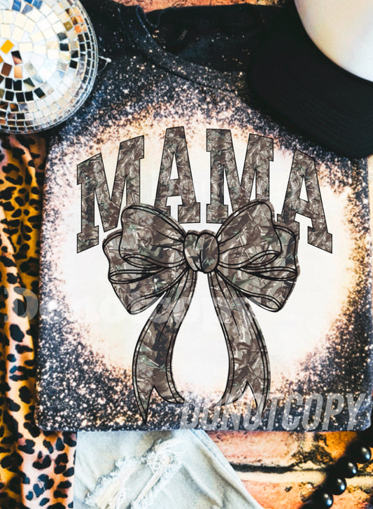 Mama Camo Bow Bleached Tee 🫶🏼❤️