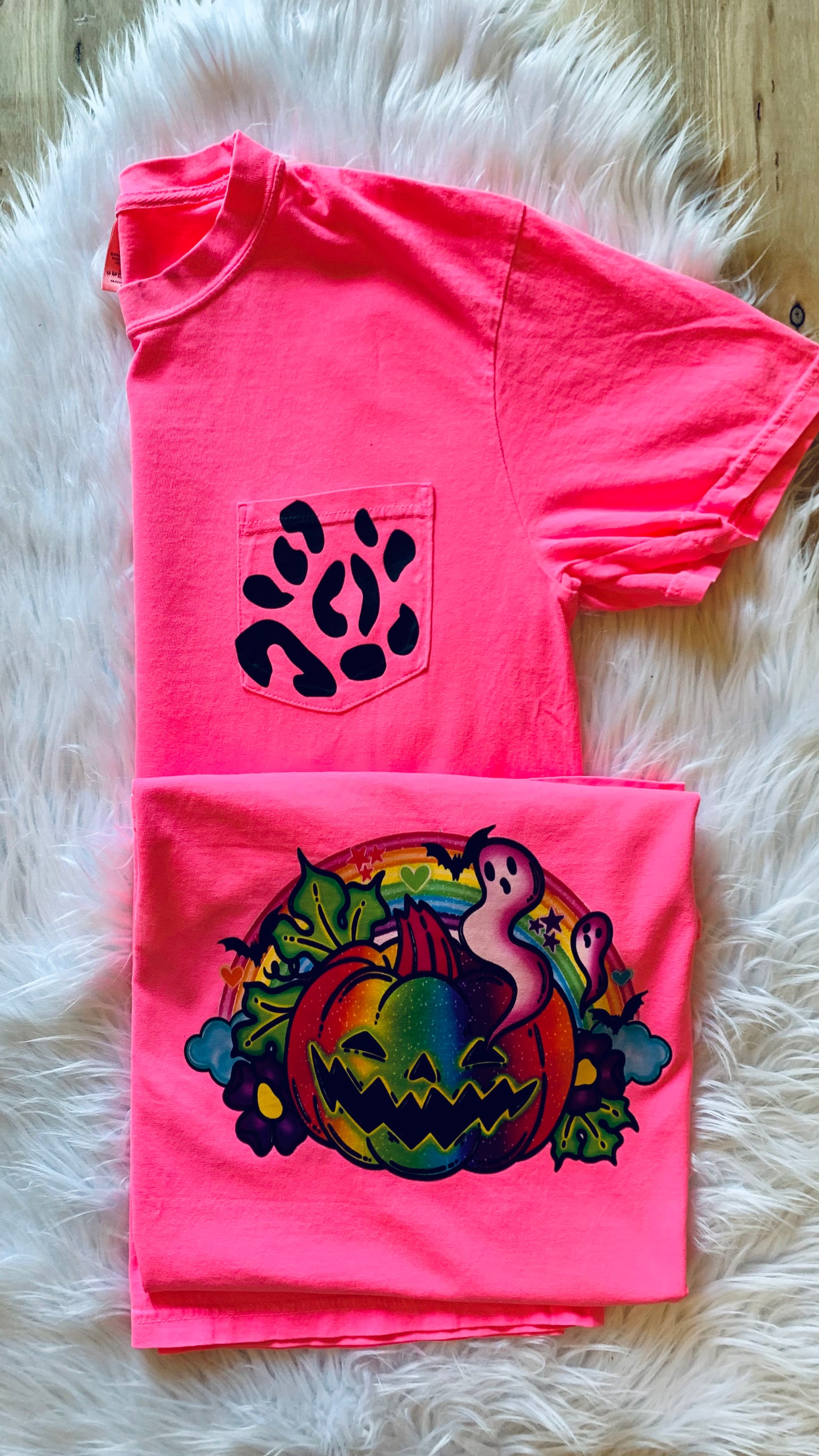 Neon Spooky pocket tees