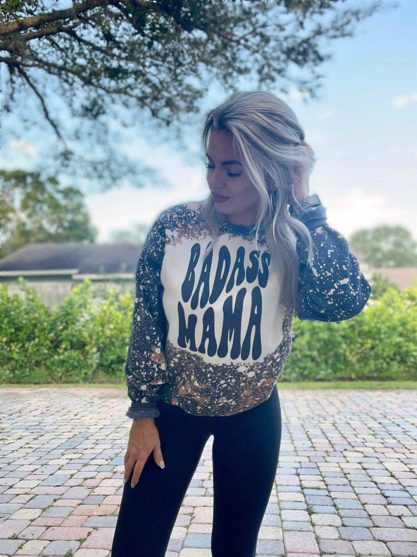 Badass Mama Distressed sweater